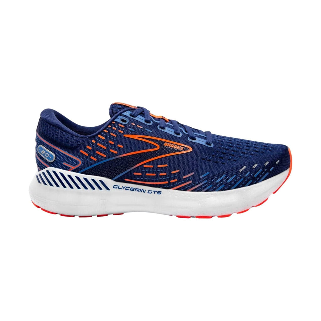 Brooks Men's Glycerin GTS 20 Road Running Shoes - Blue Depths/Palace Blue/Orange - Lenny's Shoe & Apparel