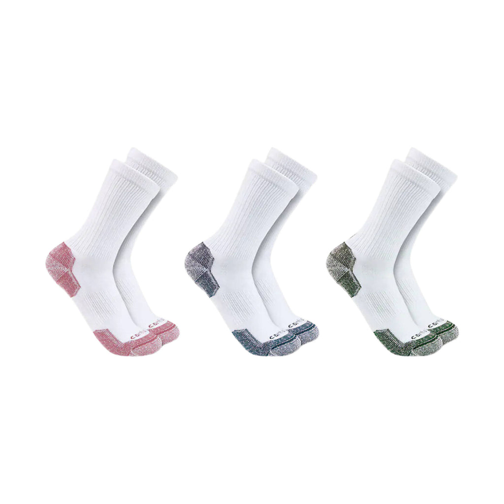 Carhartt Women's Midweight Cotton Blend Crew Sock 3 Pack - White - Lenny's Shoe & Apparel