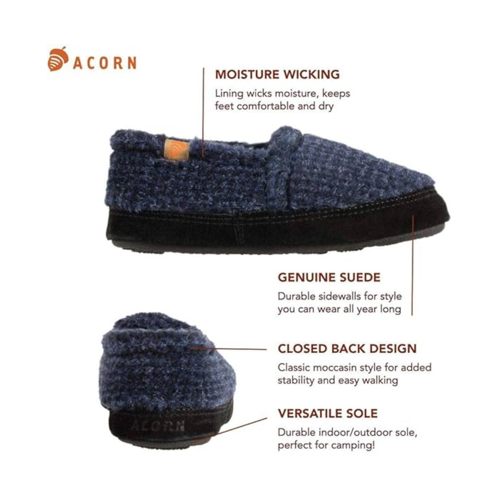 Acorn Kids' Moc Slippers - Blue Check - Lenny's Shoe & Apparel