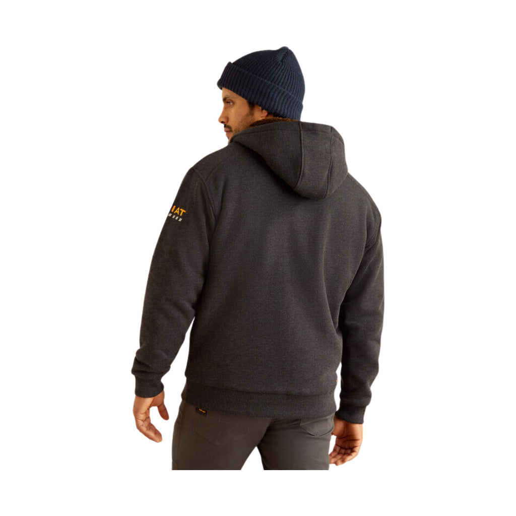 Ariat Men's Rebar All Weather Sherpa Lined Full Zip Hoodie - Charcoal Heather - Lenny's Shoe & Apparel