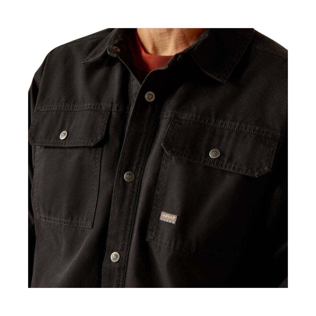 Ariat Men's Rebar Canvas Shirt Jacket - Black - Lenny's Shoe & Apparel