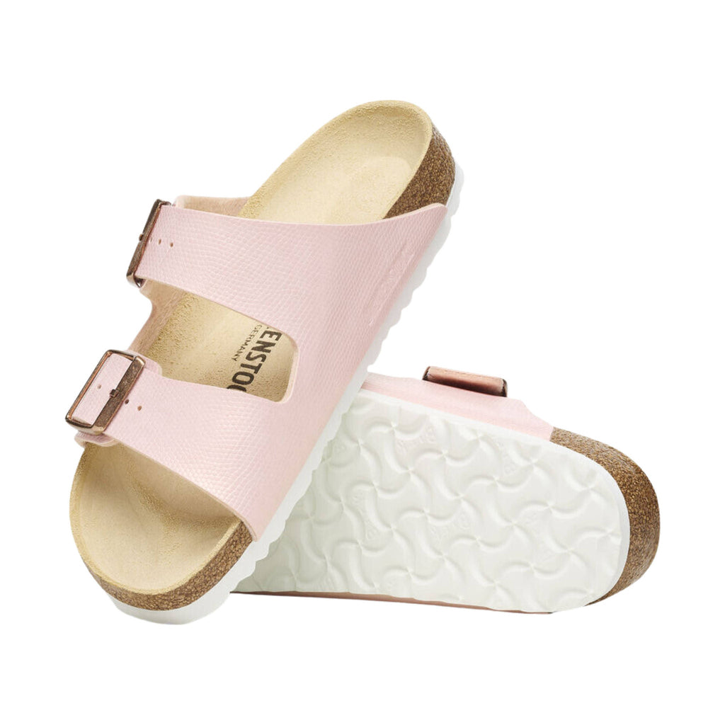 Birkenstock Arizona Birko Flor Embossed Sandal - Shiny Light Rose - Lenny's Shoe & Apparel