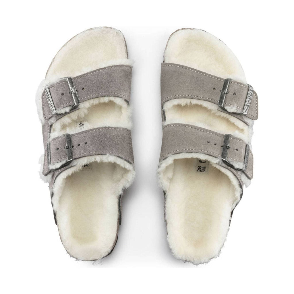 Birkenstock Arizona Shearling Sandal - Stone - Lenny's Shoe & Apparel