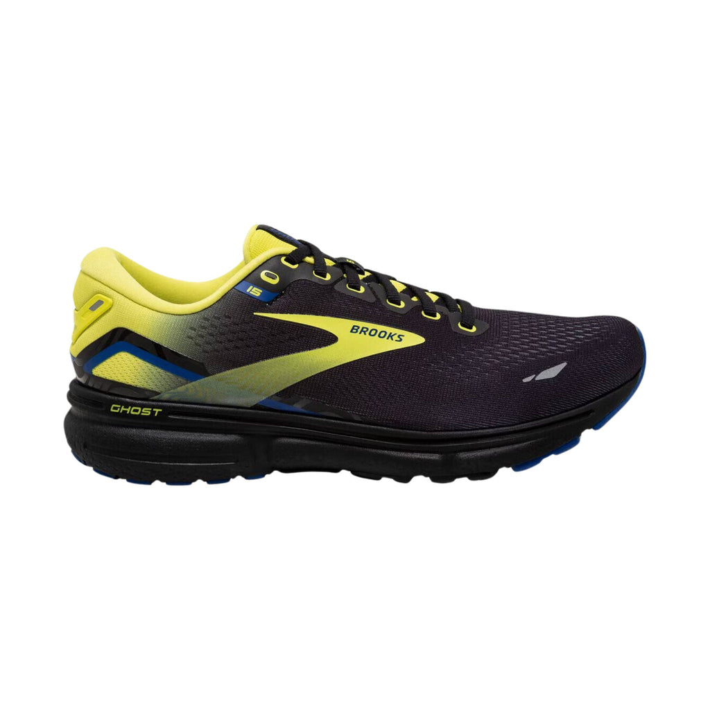 Brooks Men's Ghost 15 Road Running Shoes - Black/Nightlife/Blue - Lenny's Shoe & Apparel