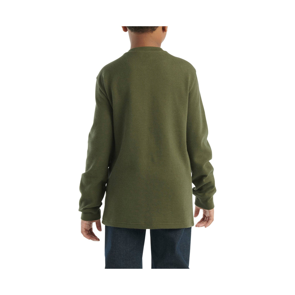 Carhartt Boys' Long Sleeve Henley Pocket Tee - Olive - Lenny's Shoe & Apparel