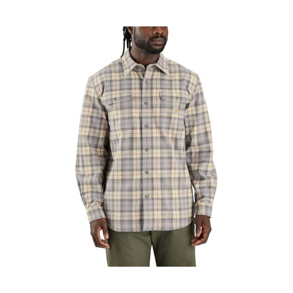 Carhartt Men's Heavy Weight Flannel LS Plaid Shirt - Gray - Lenny's Shoe & Apparel