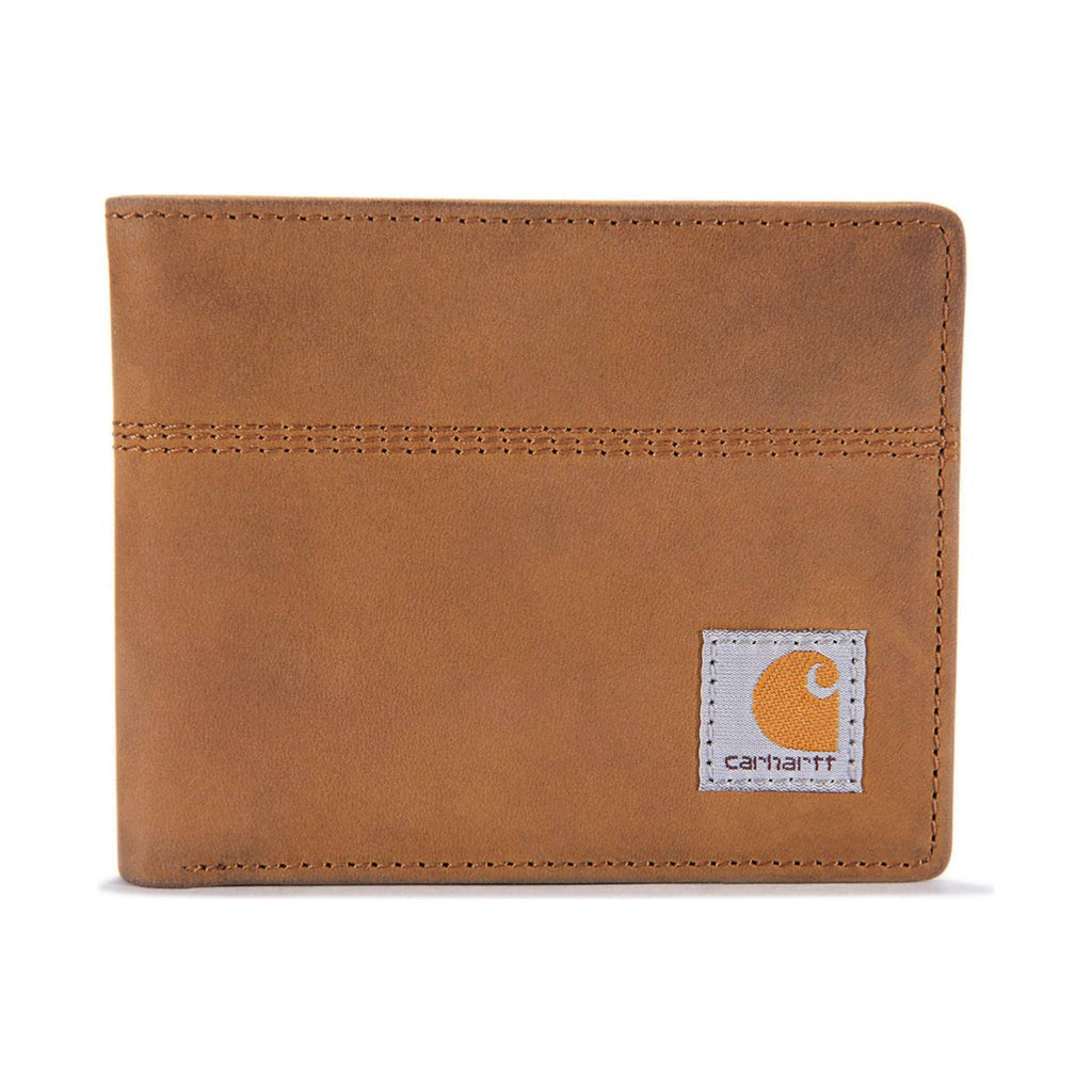 Carhartt Saddle Leather Bifold Legacy Passcase Wallet - Brown - Lenny's Shoe & Apparel