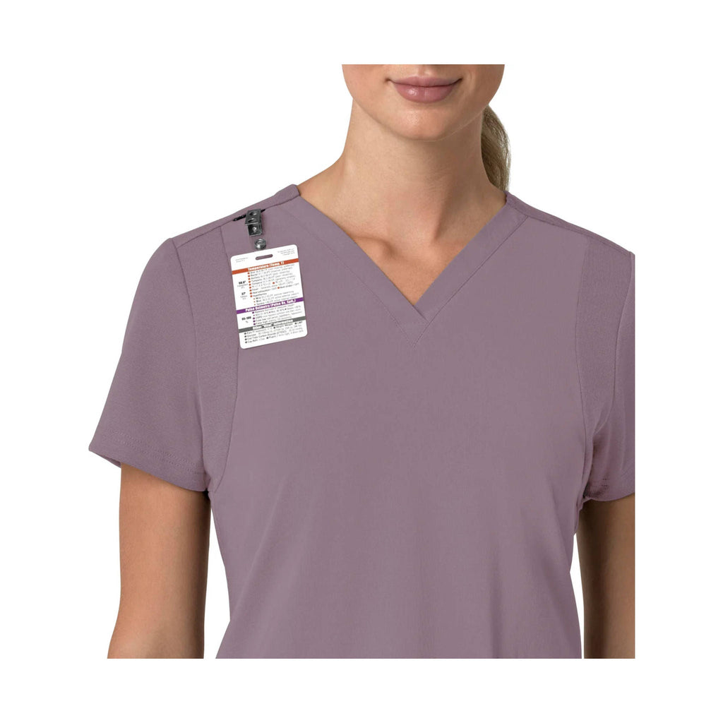 Carhartt Women's Force Cross Flex Panel V Neck Scrub Top - Lavender Mist - Lenny's Shoe & Apparel