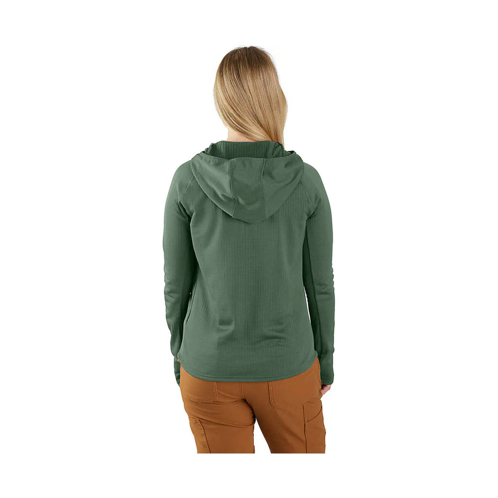 Carhartt Women's Force Relaxed Fit Half Zip Hooded T Shirt - Frosted Balsam - Lenny's Shoe & Apparel