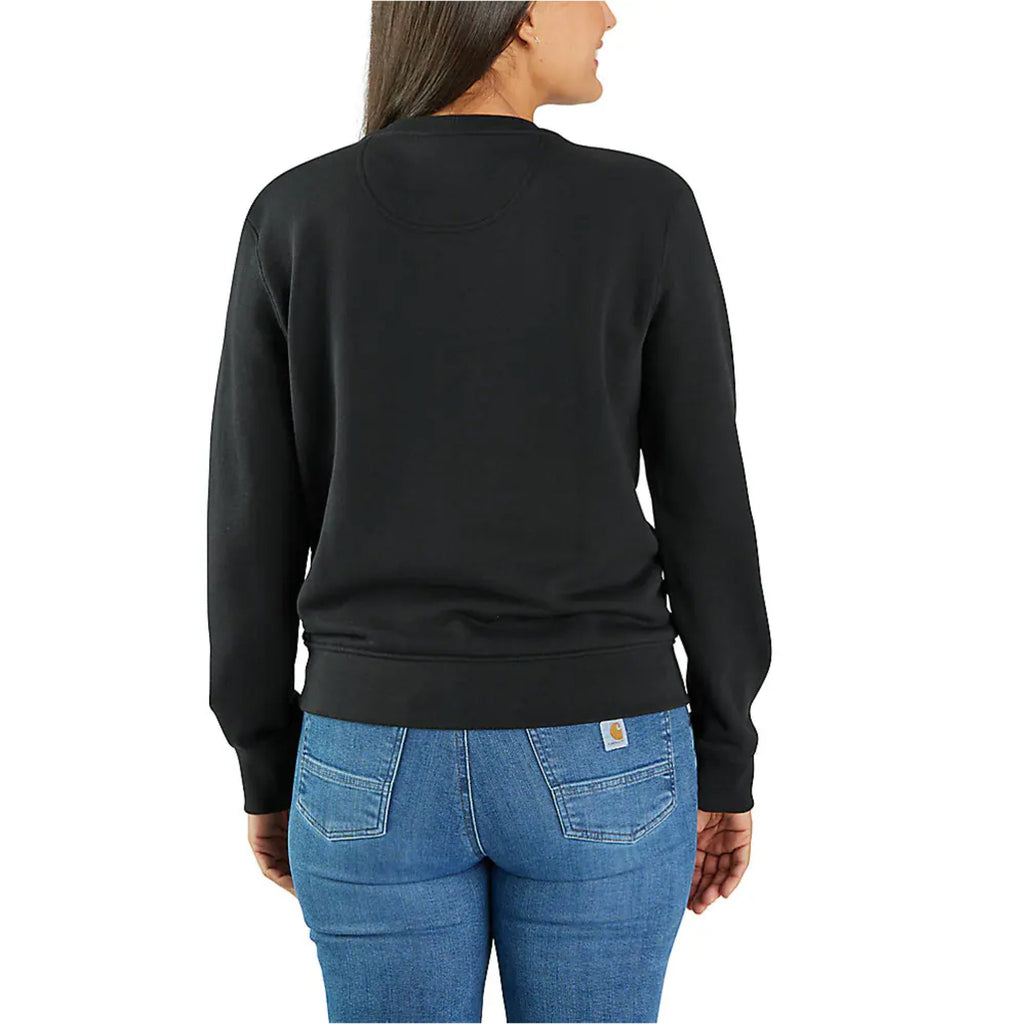 Carhartt Women's Tencel Fiber Series Relaxed Fit French Terry Crewneck Sweatshirt - Black - Lenny's Shoe & Apparel