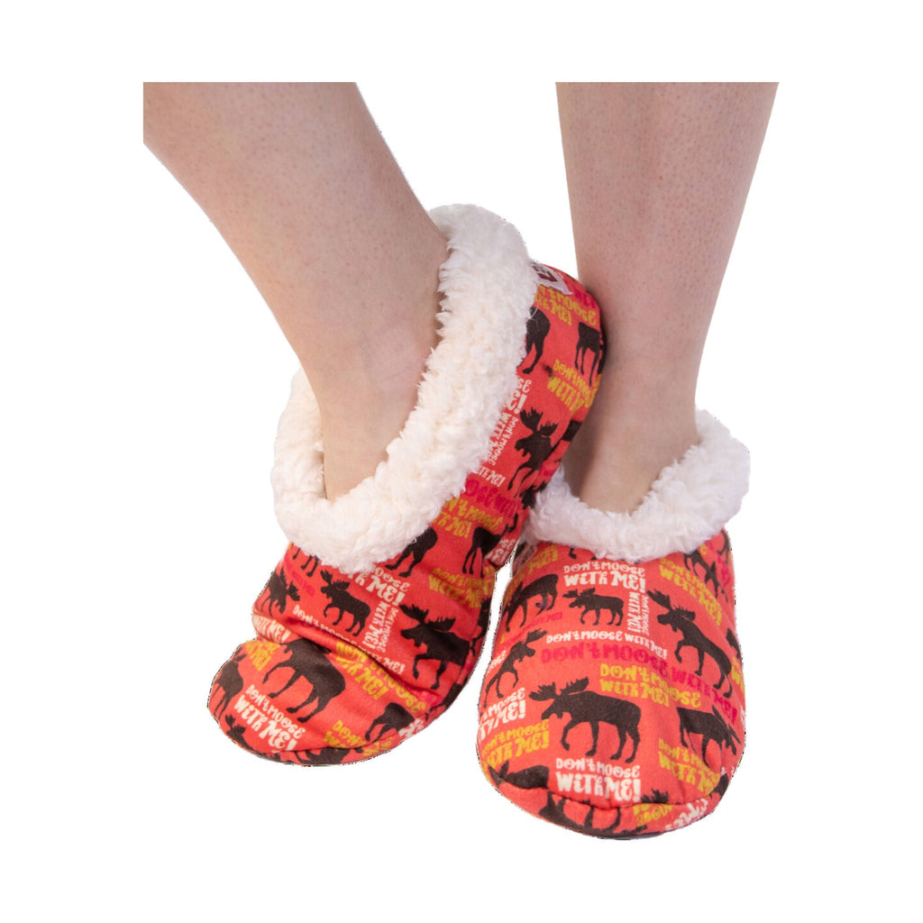 Lazy One Don't Moose With Me Moose Fuzzy Feet Slipper - Red - Lenny's Shoe & Apparel