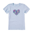 Life Is Good Women's Flower Heart Crusher Tee - Glacier Blue - Lenny's Shoe & Apparel