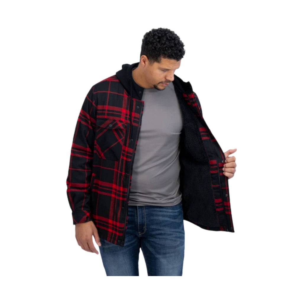 Mobile Warming Men's Flannel Heated Shirt Jacket - Black/Red - Lenny's Shoe & Apparel