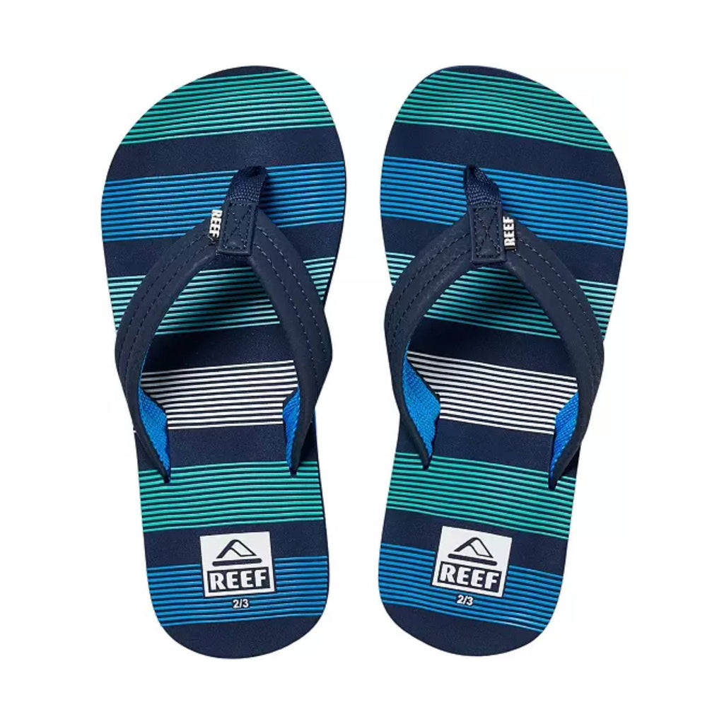 Reef Kids' Ahi Flip Flop - Deep Sea Stripes - Lenny's Shoe & Apparel