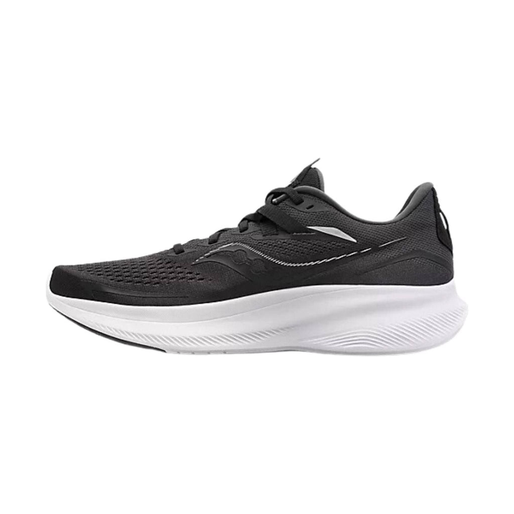 Saucony Men's Ride 15 Running Shoes - Black/White - Lenny's Shoe & Apparel