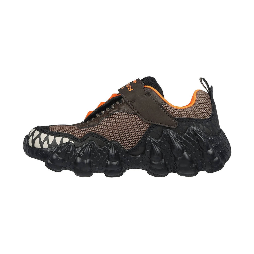 Skechers Kids' Skech O Saurus Lights Shoes - Chocolate/Orange - Lenny's Shoe & Apparel