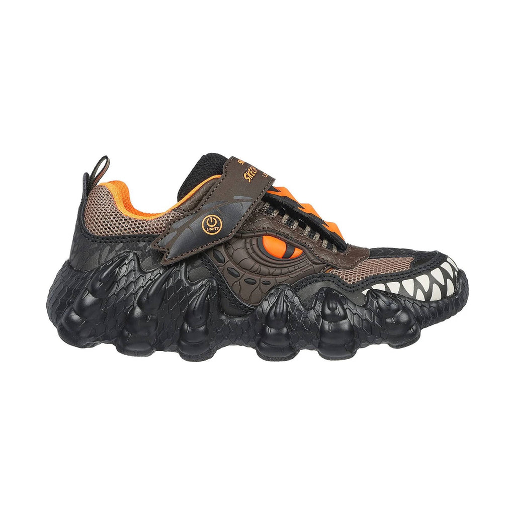 Skechers Kids' Skech O Saurus Lights Shoes - Chocolate/Orange - Lenny's Shoe & Apparel