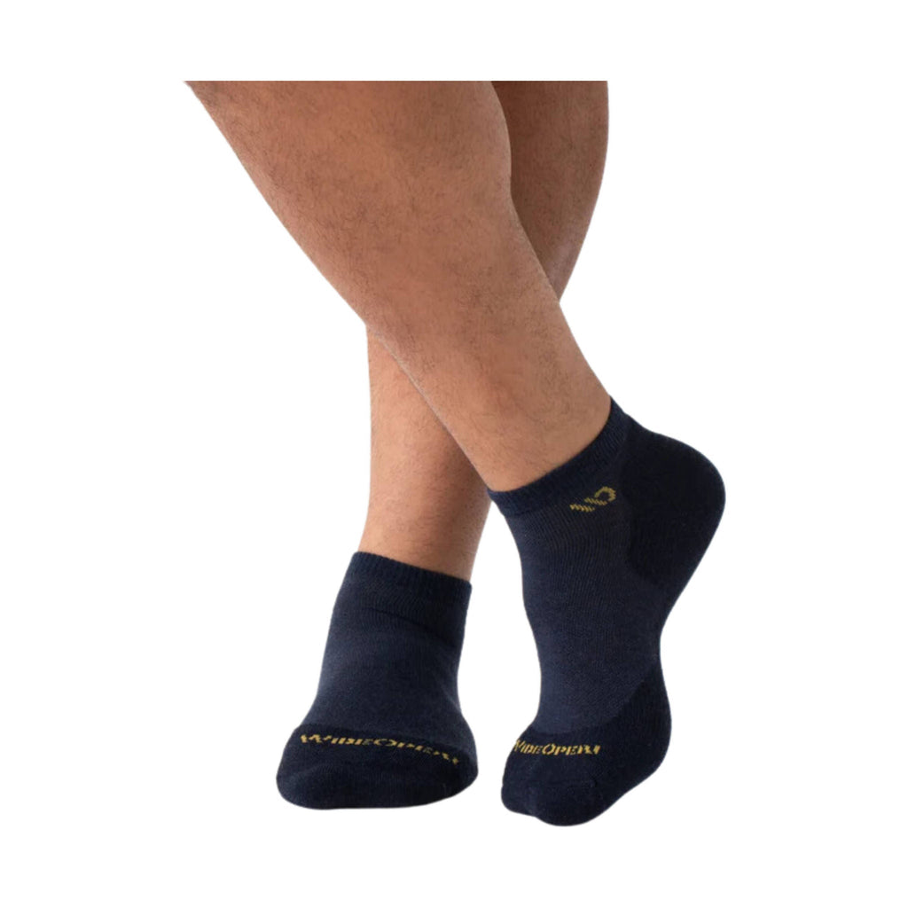 Wide Open Men's Solid Cushioned No Show Socks - Denim - Lenny's Shoe & Apparel