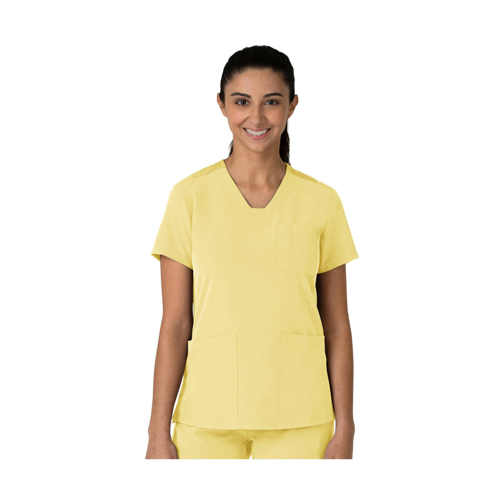 Wonder Wink Women's V Neck Flex Panel Scrub Top - Sunshine Yellow - Lenny's Shoe & Apparel