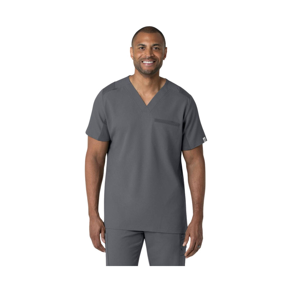 WonderWink Men's Utility V Neck Scrub Top - Pewter - Lenny's Shoe & Apparel