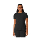 WonderWink Renew Women's Mandarin Collar Tuck In Scrub Top - Black - Lenny's Shoe & Apparel