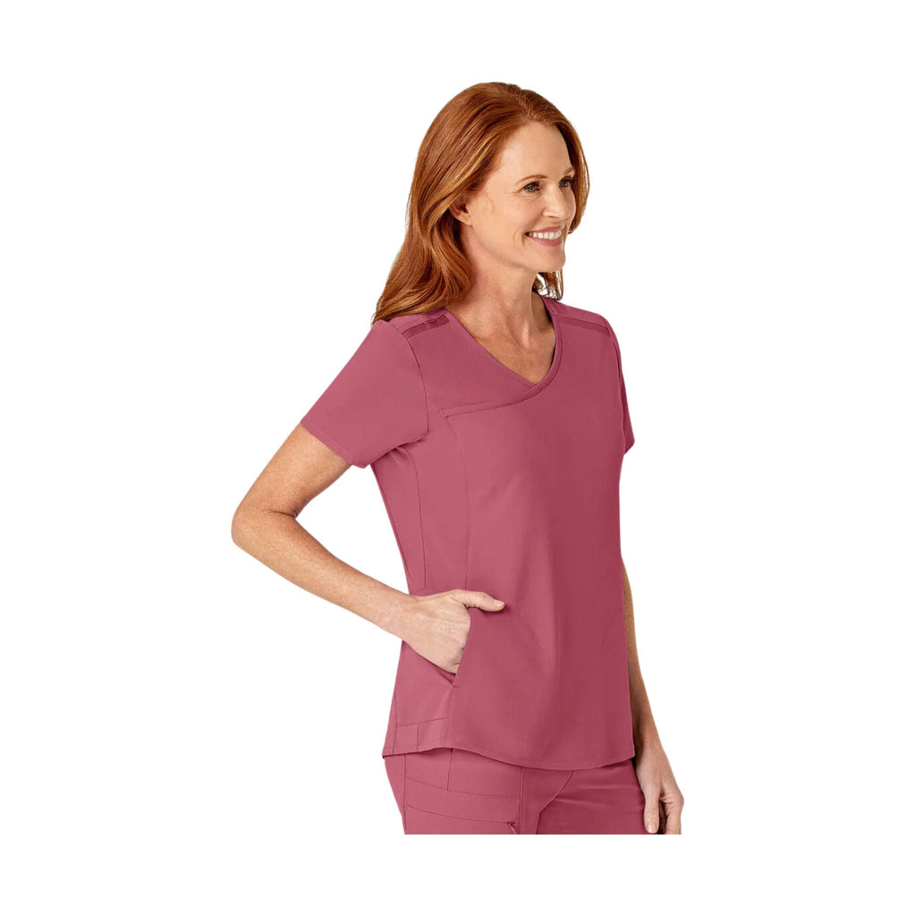 WonderWink Renew Women's Mock Wrap Scrub Top - Rosebud - Lenny's Shoe & Apparel