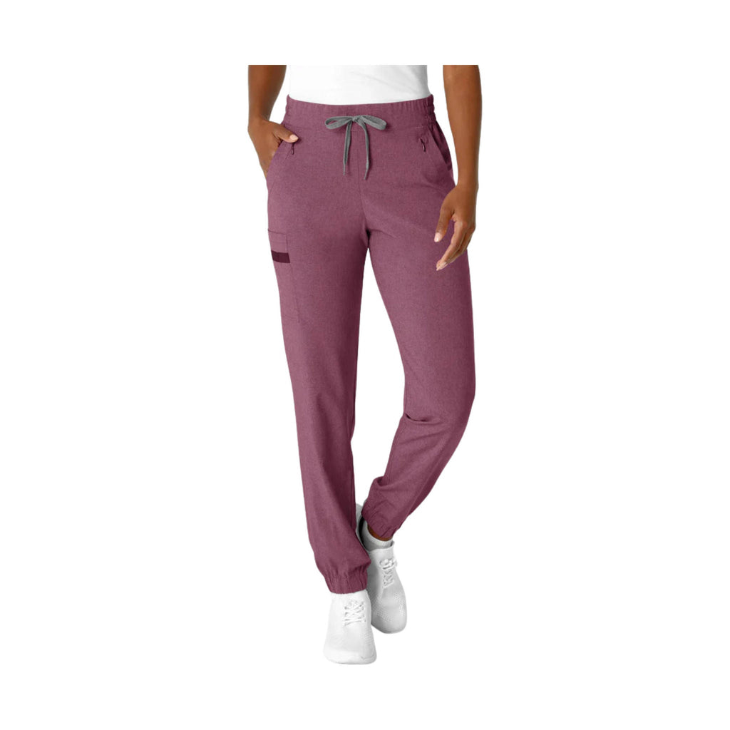 WonderWink Women's Jogger Scrub Pant - Wine Heather - Lenny's Shoe & Apparel