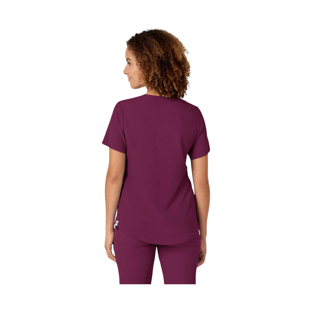 WonderWink Women's Renew V Neck Scrub Top - Wine - Lenny's Shoe & Apparel