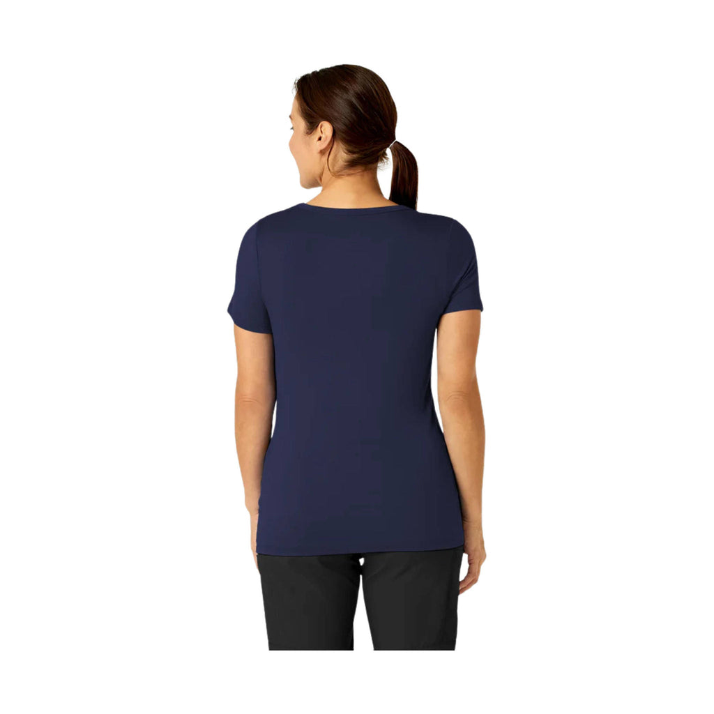 WonderWink Women's Silky Knit Short Sleeve Scrub Tee - Navy - Lenny's Shoe & Apparel