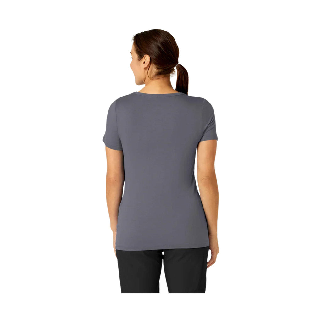 WonderWink Women's Silky Knit Short Sleeve Scrub Tee - Pewter - Lenny's Shoe & Apparel