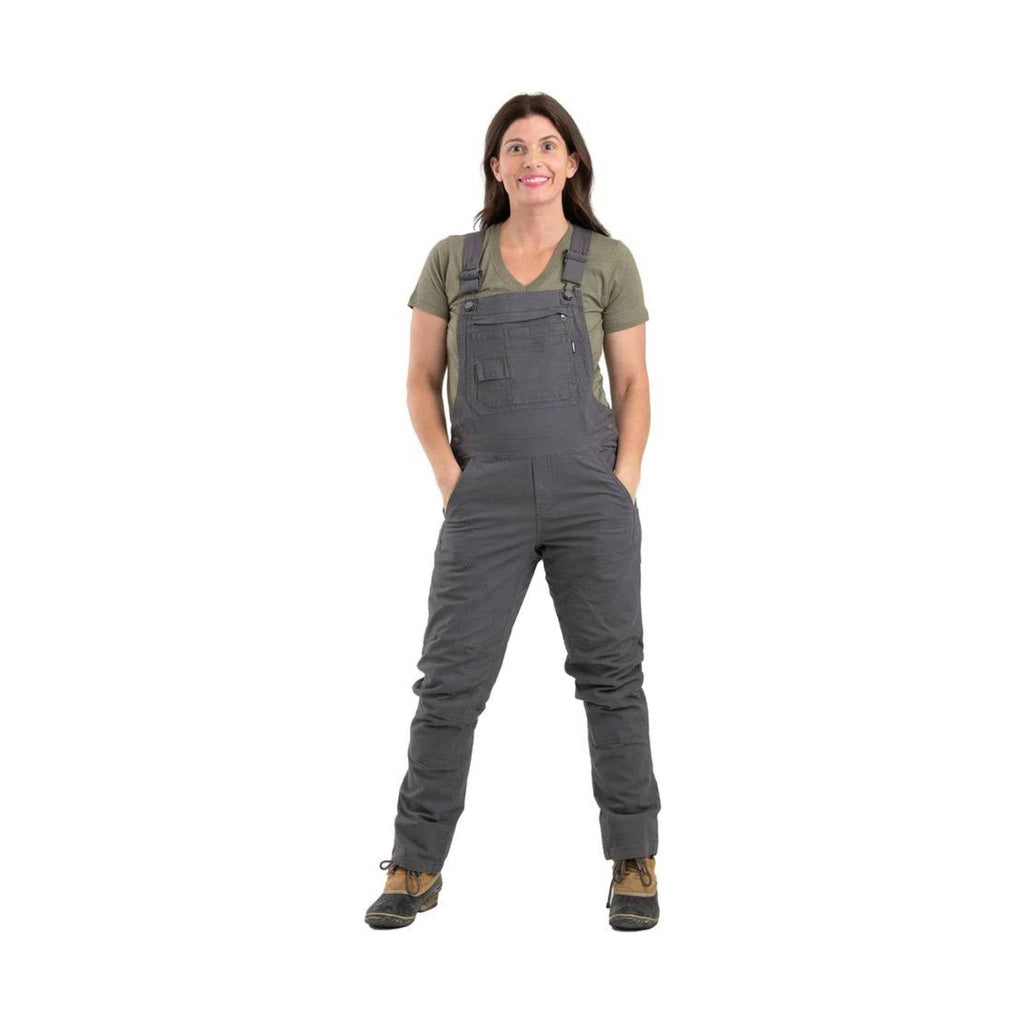 Berne Women's Unlined Stretch Duck Bib Overalls - Titanium - Lenny's Shoe & Apparel