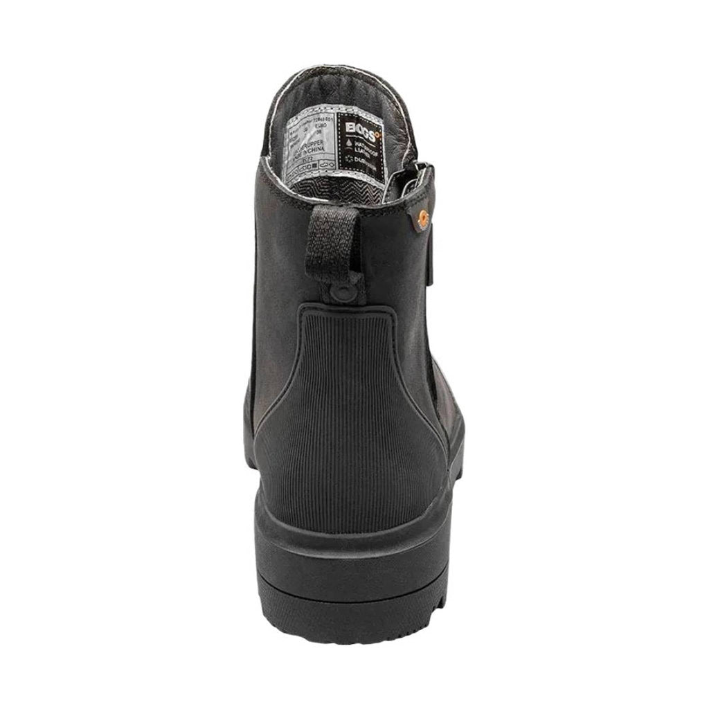 Bogs Women's Holly Zip Leather Rain Boot - Black - Lenny's Shoe & Apparel