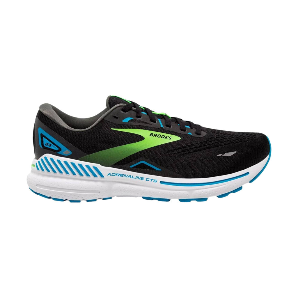 Brooks Men's Adrenaline GTS 23 Running Shoe - Black/Hawaiian Ocean/Green - Lenny's Shoe & Apparel