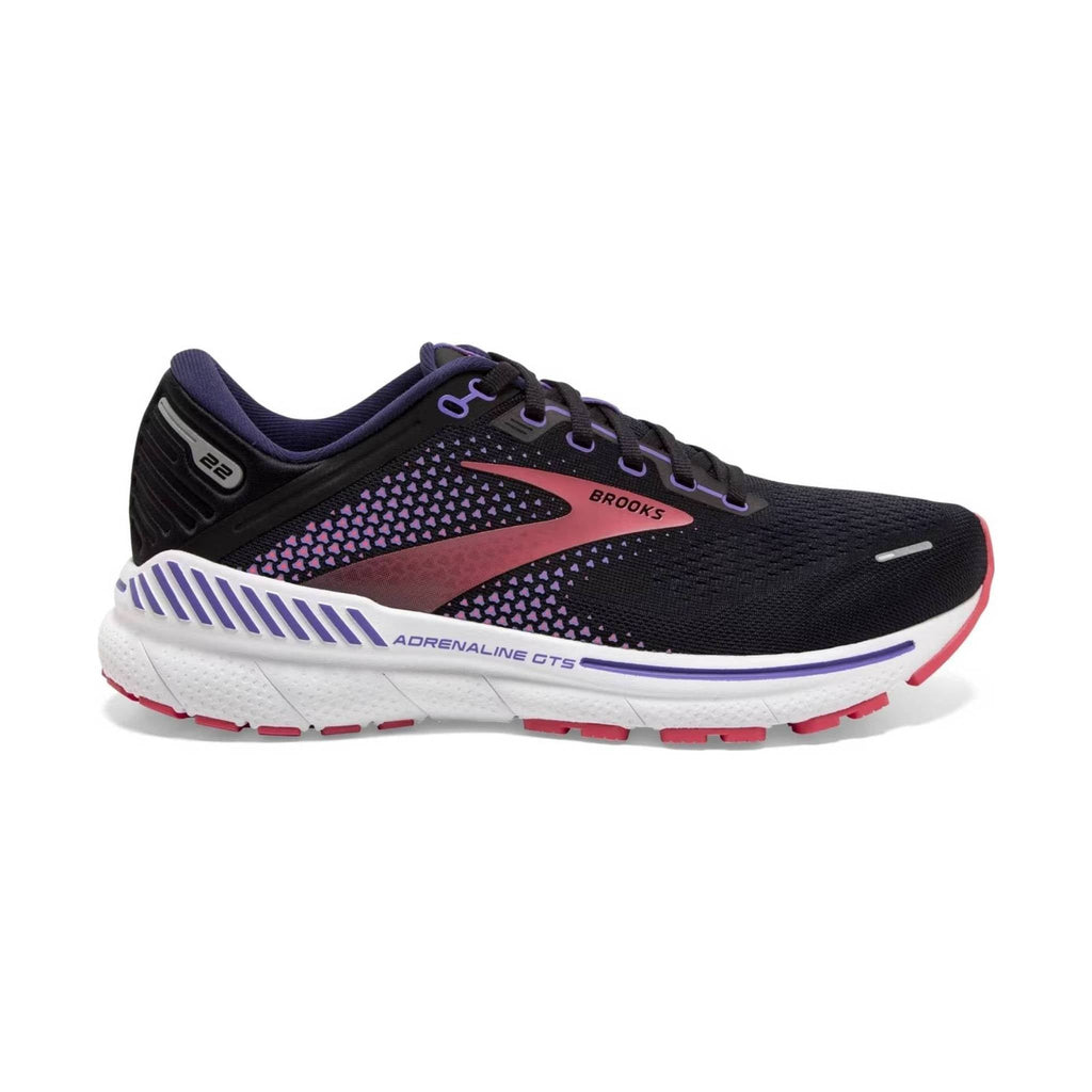 Brooks Women's Adrenaline GTS 22 Road Running Shoes - Black/Purple/Coral - Lenny's Shoe & Apparel