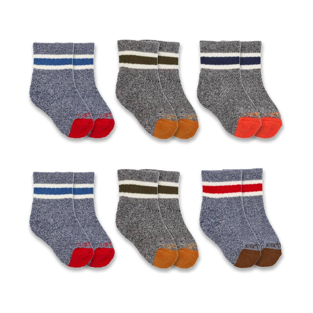 Carhartt Kids' Toddler Camp Crew 6 Pack Socks - Grey - Lenny's Shoe & Apparel