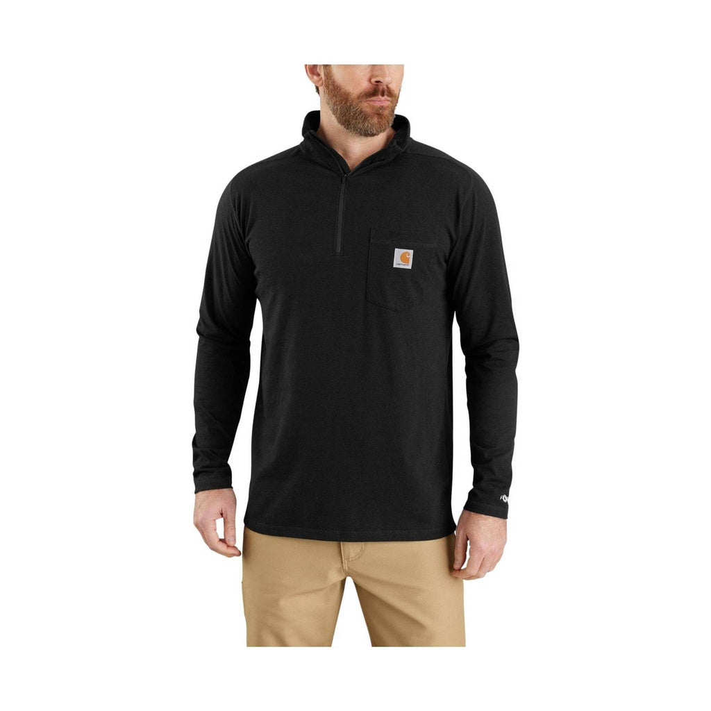 Carhartt Men's Force Relaxed Fit Quarter Zip Pocket T-Shirt - Black - Lenny's Shoe & Apparel