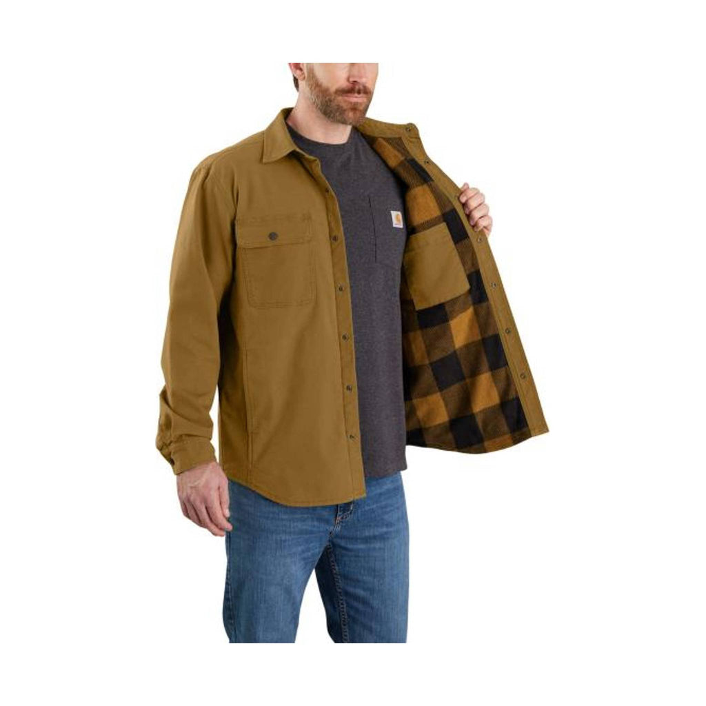 Carhartt Men's Relaxed Fit Canvas Fleece Jacket - Oak Brown - Lenny's Shoe & Apparel