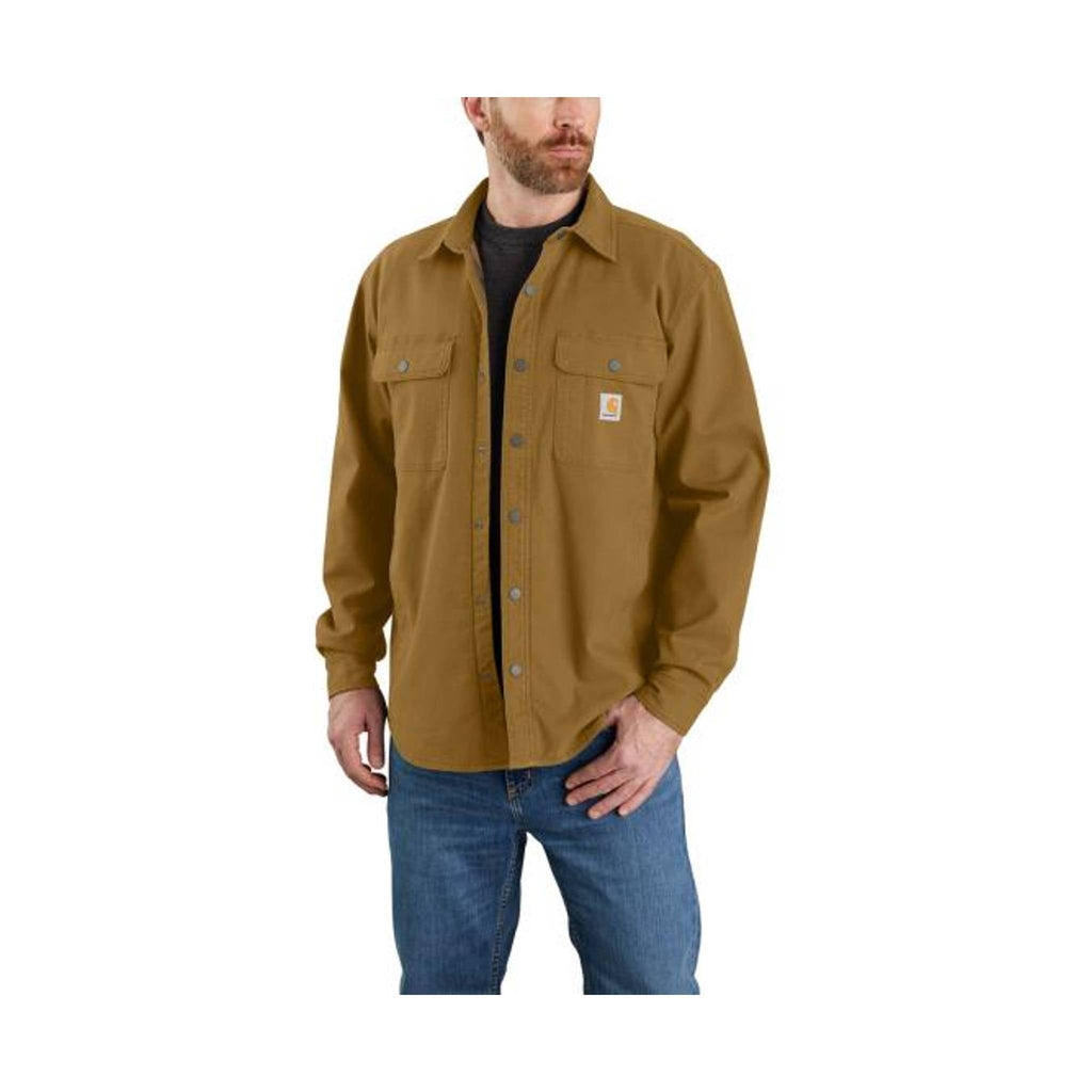 Carhartt Men's Relaxed Fit Canvas Fleece Jacket - Oak Brown - Lenny's Shoe & Apparel