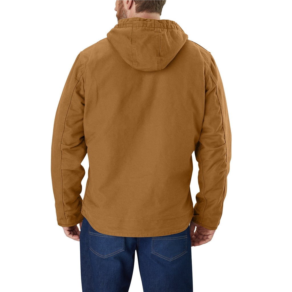 Carhartt Men's Relaxed Fit Washed Duck Sherpa Lined Jacket - Brown - Lenny's Shoe & Apparel