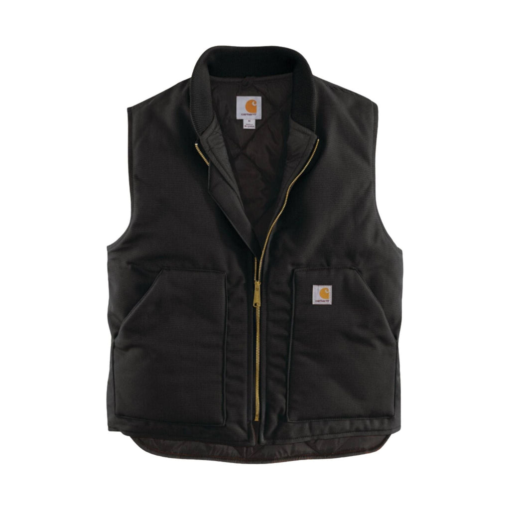 Carhartt Men's Rib Collar Insulated Relaxed Fit Firm Duck Vest - Black - Lenny's Shoe & Apparel