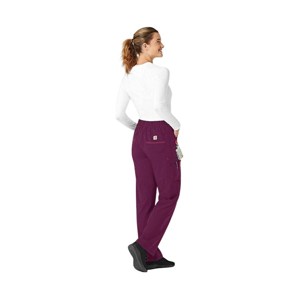 Carhartt Women's Cross Flex Utility Boot Cut Scrub Pant - Wine - Lenny's Shoe & Apparel