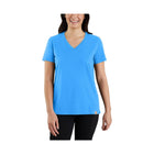 Carhartt Women's Relaxed Fit Lightweight Short-Sleeve V-neck Tee - Azure Blue - Lenny's Shoe & Apparel