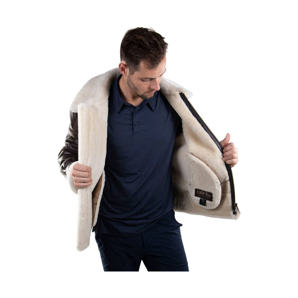 Cloud Nine Men's Sheepskin Whiskey Bomber Coat - Chocolate - Lenny's Shoe & Apparel