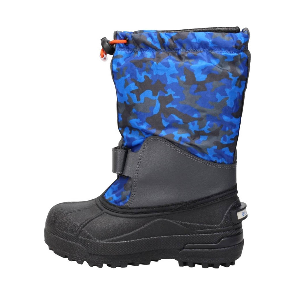 Columbia Kids' Powderbug Forty Print Winter Boots - Blue/Orange - Lenny's Shoe & Apparel