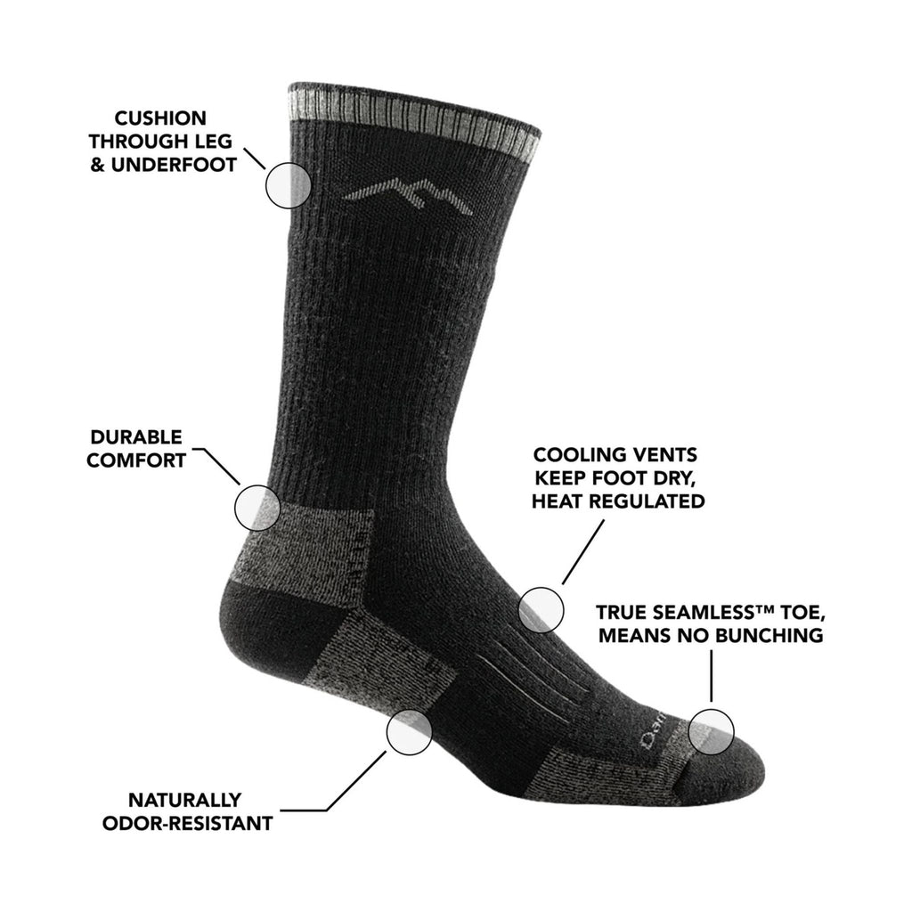 Darn Tough Vermont Men's Boot Full Cushion Midweight Hunting Sock - Charcoal - Lenny's Shoe & Apparel