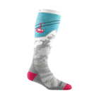 Darn Tough Vermont Women's Yeti Over The Calf Midweight Ski and Snowboard Sock - Aqua - Lenny's Shoe & Apparel