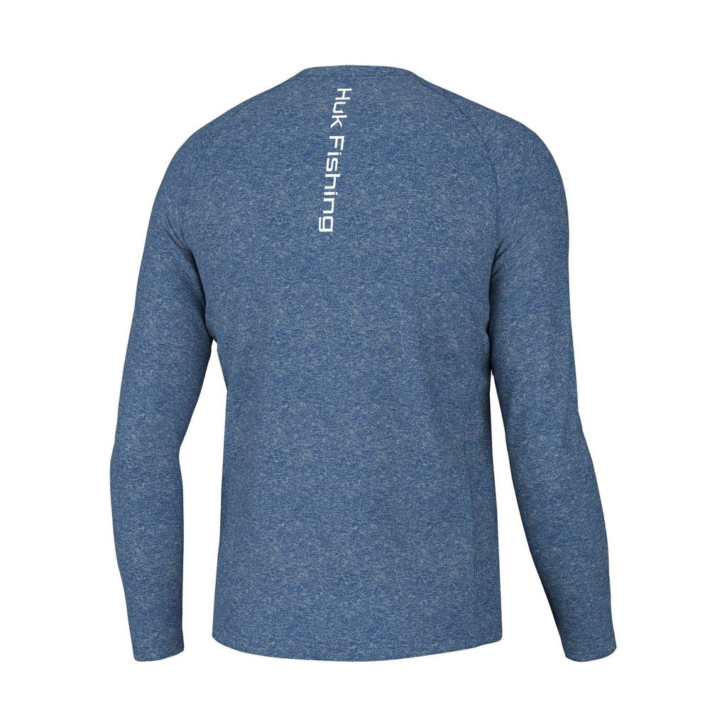 Huk Men's Pursuit Heather Long Sleeve Top - Set Sail Heather - Lenny's Shoe & Apparel