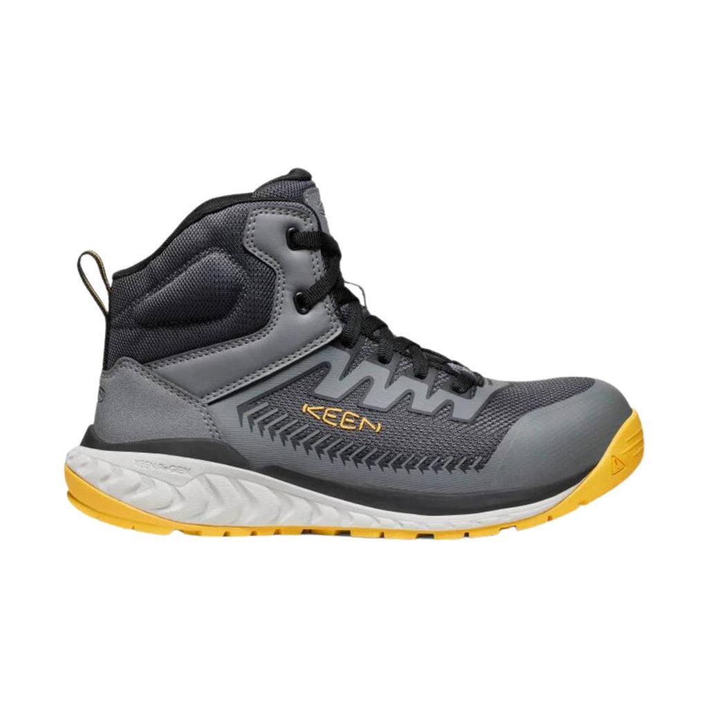 KEEN Utility Men's Arvada Carbon Fiber Toe Mid Work Boot - Grey/Yellow - Lenny's Shoe & Apparel