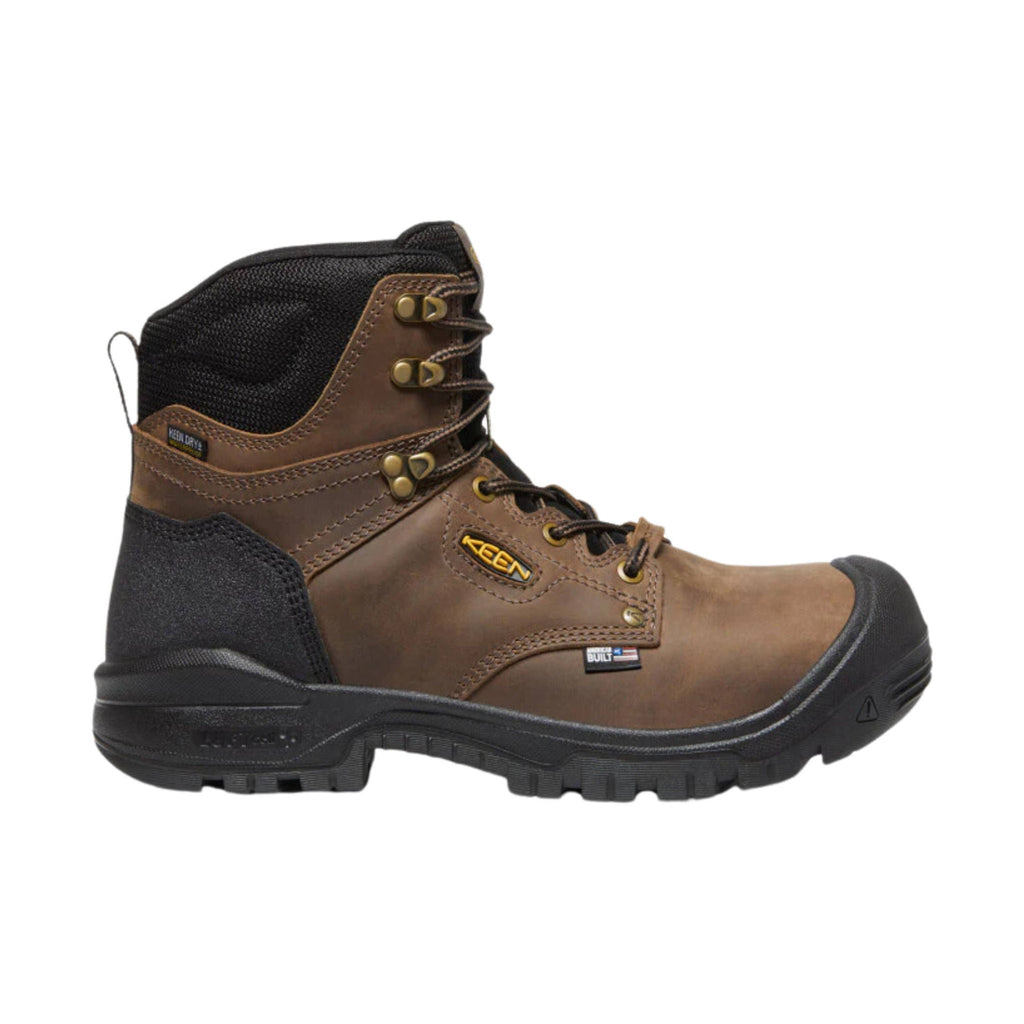 KEEN Utility Men's Independence 6 Inch Waterproof Carbon Fiber Toe Work Boot - Dark Earth/Black - Lenny's Shoe & Apparel