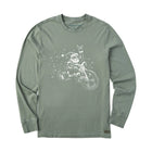 Life Is Good Men's Big Wheel Santa Long Sleeve Crusher Tee - Moss Green - Lenny's Shoe & Apparel